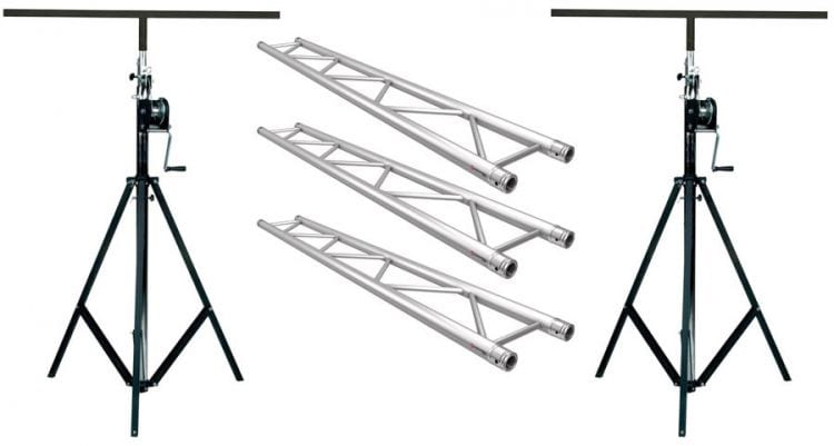 Varytec Set: 2x 80kg Windup Stative und 10m Traversen Set