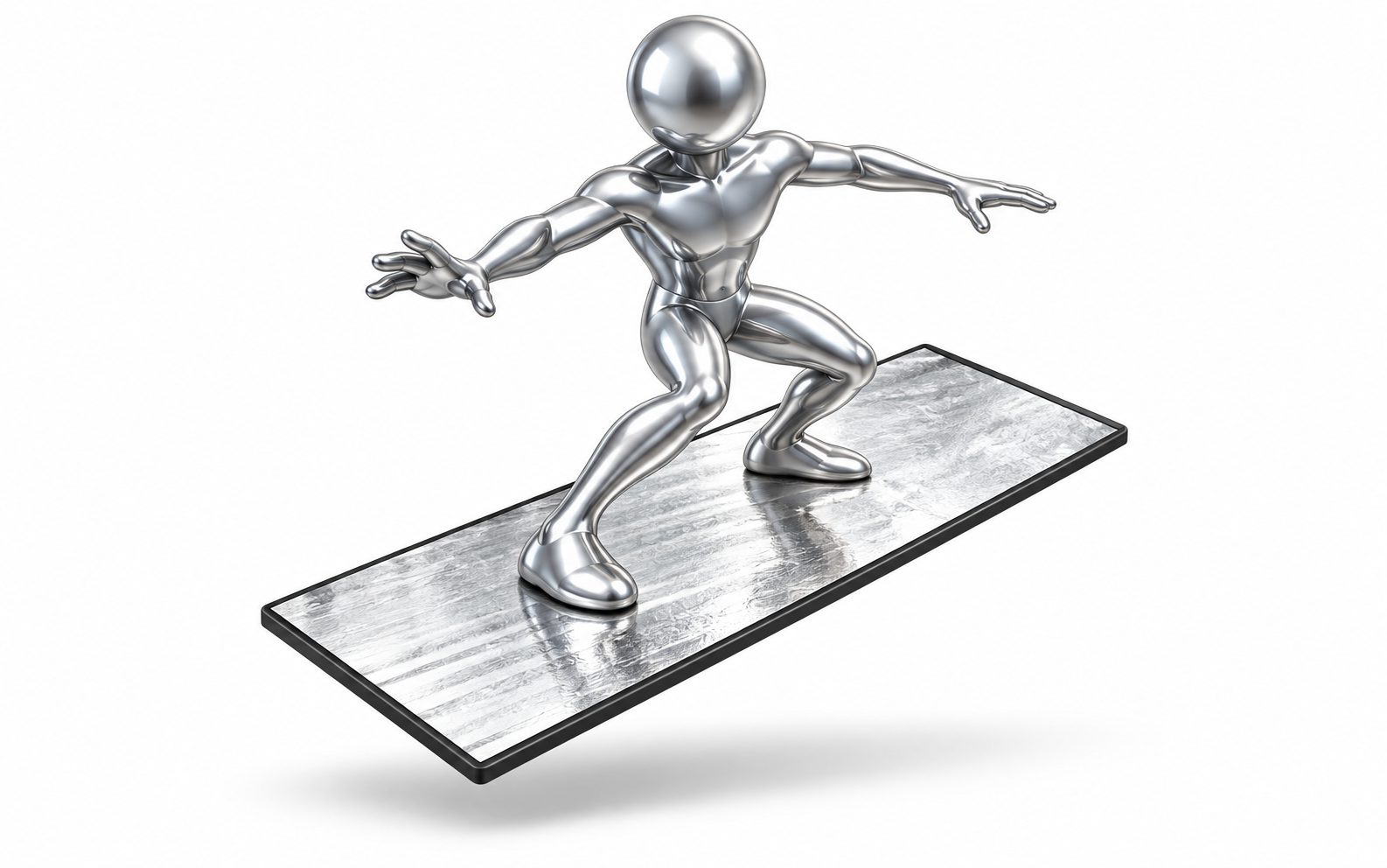 Silver Surfer - 2x4 hard silver/beadboad - #GRP