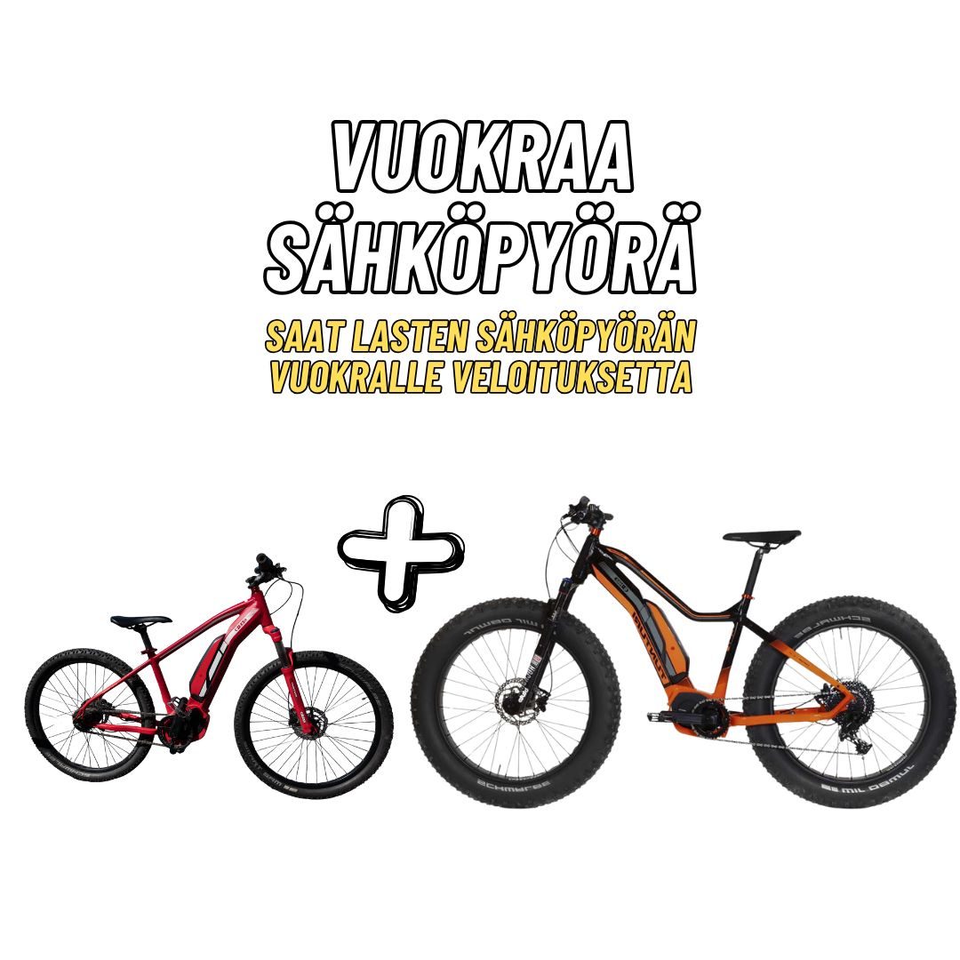 E-fatbike Tunturi eMAX EP8 + Lasten sähköpyörä